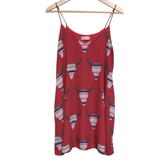 VTG‎ Altar’d State Dress A-Line Longhorn Rainbow Skull Print Sz M USA Sleeveless - Picture 6 of 16